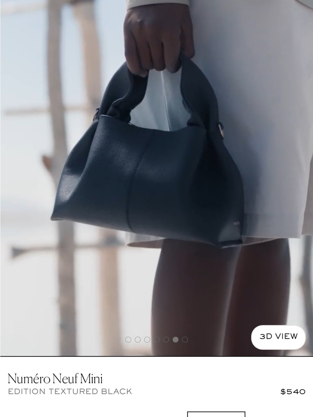 Authentic! NWT! Polene Numéro Neuf Mini in Textured Black - Retail $540! - Picture 9 of 17
